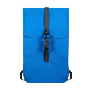 Rains Solid W3 Waves Backpack Blue Black PU Waterproof Adjustable Shoulder Strap